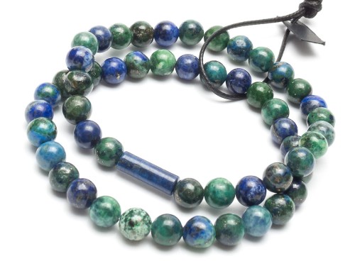 Zestaw bransoletek męskich chryzokola niebiesko zielona