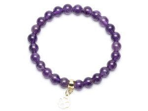 Bransoletka damska z koniczynką ametyst fioletowy am01  