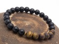 Bransoletka męska z kamieni onyks tygrysie oko czarna
