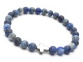 Bransoletka męska z kamieni lapis lazuli niebieska hematyt krzyż