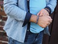 Niebiesko granatowa bransoletka z koralików kamieni sodalitu, pomysł na prezent dla mężczyzny