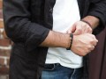 Biżuteria męska z koralików agatu i czarnej lawy