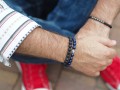 Biżuteria męska na rękę z kamieni lapis lazuli