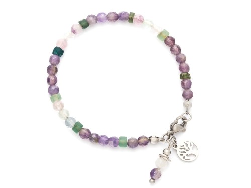 Bransoletka z drobnym ametystem i fluorytem dla modnej kobiety