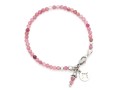Bransoletka damska z koralikami drobnego różowego turmalinu