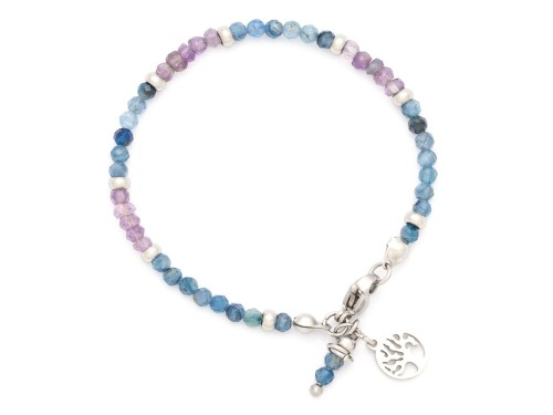 Bransoletka dla Niej z drobnymi kyanitami i ametystami