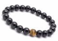 Bransoletka męska z kamieni onyks tygrysie oko czarna
