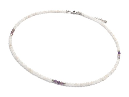 Damski naszyjnik choker z naturalnymi kamieniami na prezent