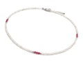 Naszyjnik damski choker z rubinem i kamieniem księżycowym