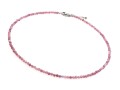 Naszyjnik damski choker z różowym turmalinem na urodzinowy prezent dla mamy żony przyjaciółki