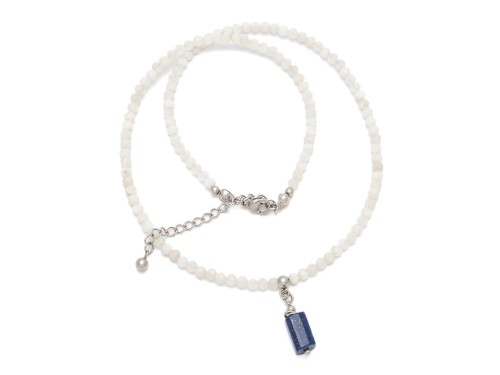 Naszyjnik damski choker drobny kamień księżycowy lapis lazuli