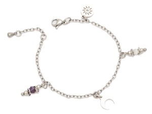 Bransoletka stal ametyst kamień księżycowy zawieszki półksiężyc słoneczko 12