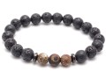 Bransoletka męska z kamieni lawy i agatu