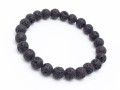 Bransoletka męska z kamieni czarna lawa